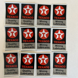 VINTAGE TEXACO LOT -12 1”x2” STICKER DECALS Quality/Mining Lubricants